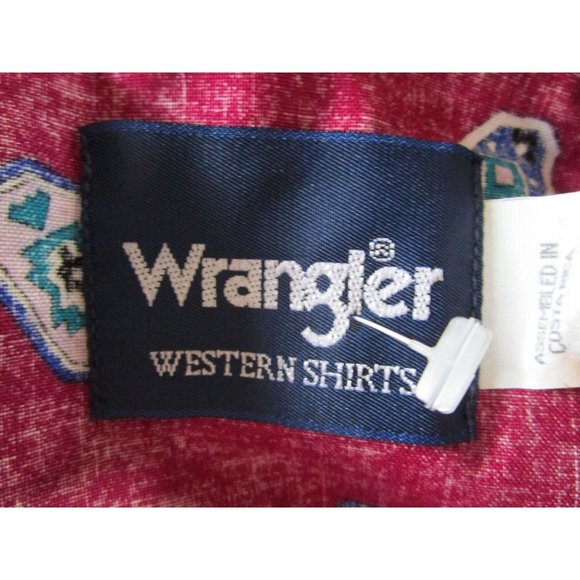 Wrangler Western Wear Button Up Southwest Pattern  Shirt Long Sleeve NWD Mens XL - Picture 3 of 16